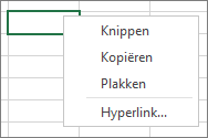 Klik met de rechtermuisknop om de opdrachten Kopiëren, Knippen en Plakken weer te geven