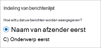 Nieuwe indeling van outlook-berichtenlijst