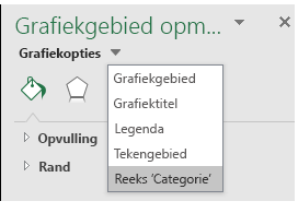 Selectie van Opties voor reeks in Kaartgrafiek in Excel