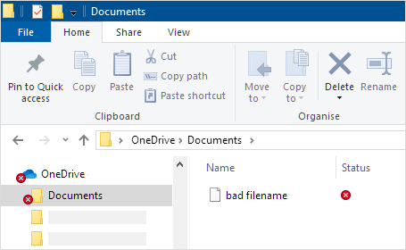 Verkenner met oneDrive-synchronisatiefout