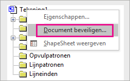 Document beveiligen in Tekeningverkenner in Visio 2016