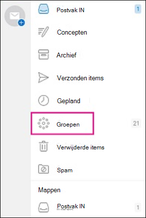 Groepsmap in het navigatiedeelvenster