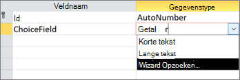 Een keuzeveld maken