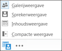 Schermafbeelding van beschikbare weergaven waarbij de galerieweergave is geselecteerd