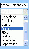 Voorbeeld van een formulierbesturingselement Keuzelijst met invoervak