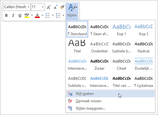 Een nieuwe stijl maken op basis van opmaak