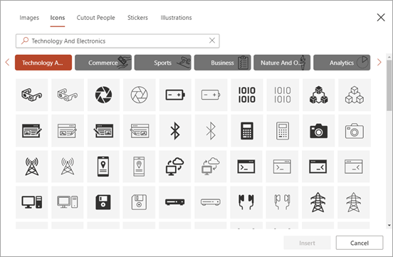 Een pictogram selecteren.