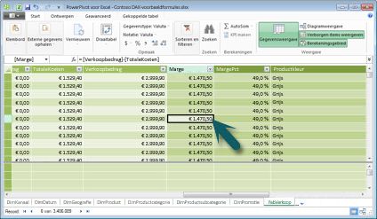 Rijcontext in PowerPivot