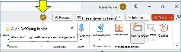 PowerPoint-samenwerkingsscherm