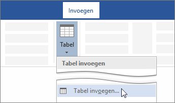 De optie Tabel invoegen op het lint in Word