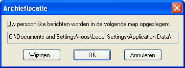 Het dialoogvenster Archieflocatie