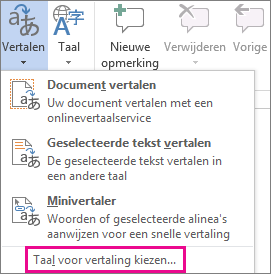 Taal voor vertaling kiezen