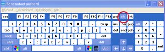 Windows-schermtoetsenbord met Scroll Lock-toets