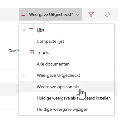 Klik op Opslaan als om de bijgewerkte of nieuwe weergave op te slaan