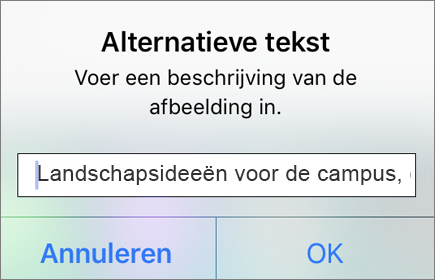 Outlook voor iOS: alternatieve tekst voor afbeeldingenmenu