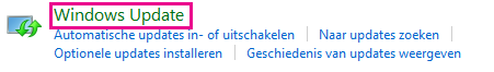 de koppeling windows update in het configuratiescherm van windows 8
