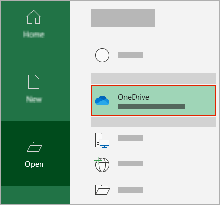 Dialoogvenster Office Openen met OneDrive-map