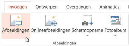 Knop Afbeeldingen op het tabblad Invoegen