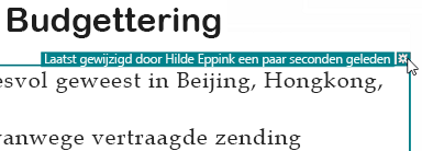 Notatie bij revisiemarkering over wie een verandering heeft aangebracht en wanneer