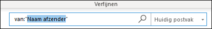 Zoeken op naam afzender