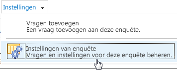 Instellingen van enquête