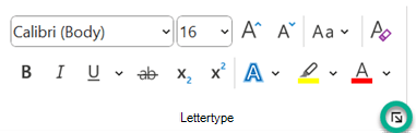 Het startprogramma voor het dialoogvenster Lettertype.