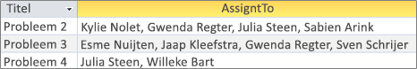 Resultaten voor veld met meerdere waarden met <veldnaam>