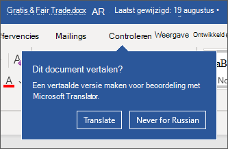 Een prompt om het document voor u te vertalen.