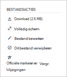 De sectie Bestandsacties
