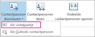 Een contactpersoon doorsturen als visitekaartje