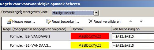 Voorwaardelijke opmaakregels