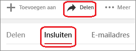 Klik op Delen en vervolgens op Insluiten