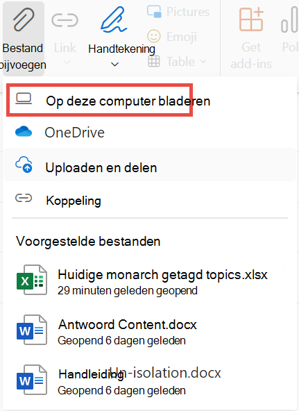 Bladeren op pc naar nieuwe Outlook