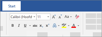 Opties voor tekstopmaak op het Word-lint