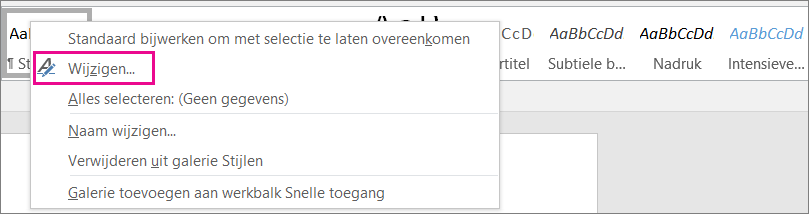 Opmaakprofiel wijzigen in Word