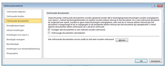 Gedeelde Vertrouwde documenten van het Vertrouwenscentrum