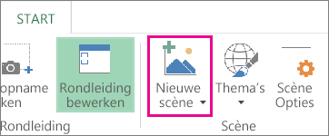 De knop Nieuwe scène op het tabblad Start