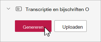 Knop Bijschrift bij stream genereren