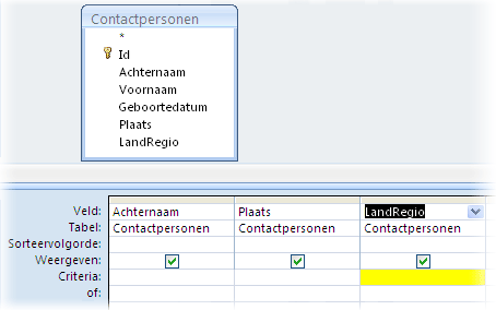 Criteria voor Land/regio