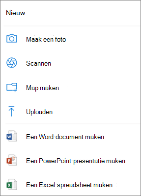 Uploaden naar OneDrive