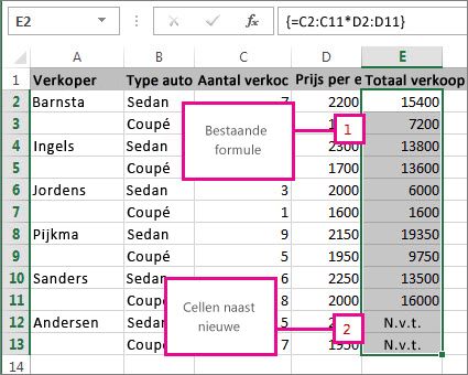 Een matrixformule uitbreiden