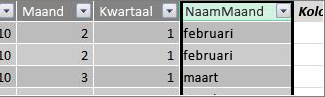 Kolom met de maandnaam