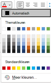 Menu Tekstkleur in Outlook.