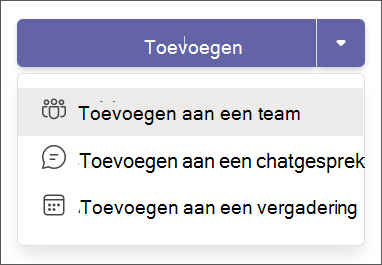 een app toevoegen in de teams-vervolgkeuzelijst