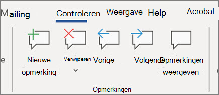 Opmerkingen lint in Word