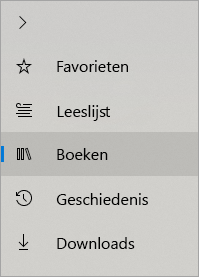 Het hubmenu in de Microsoft Edge-browser