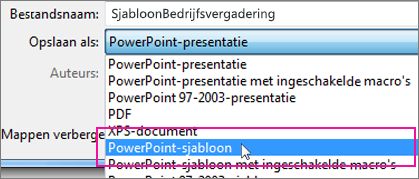 Opslaan als een PowerPoint-sjabloon