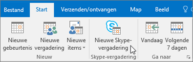 Skype voor Bedrijven-vergadering plannen