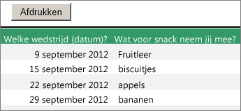 Afdrukbare weergave van werkblad