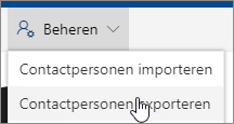 Selecteer Beheren op de werkbalk en dan Contactpersonen exporteren.